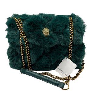 NEW Kurt Geiger London Emerald Green Medium Kensington Faux Fur Crossbody Bag
